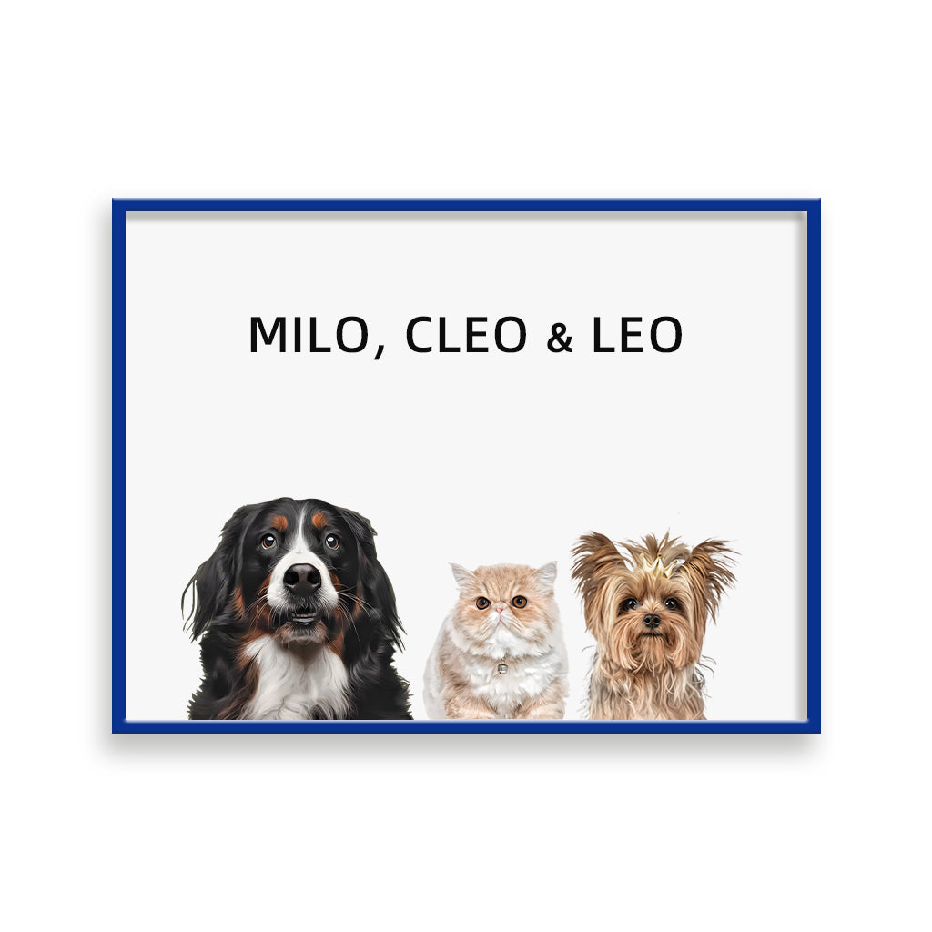 Custom Pet Portrait - Three Pets