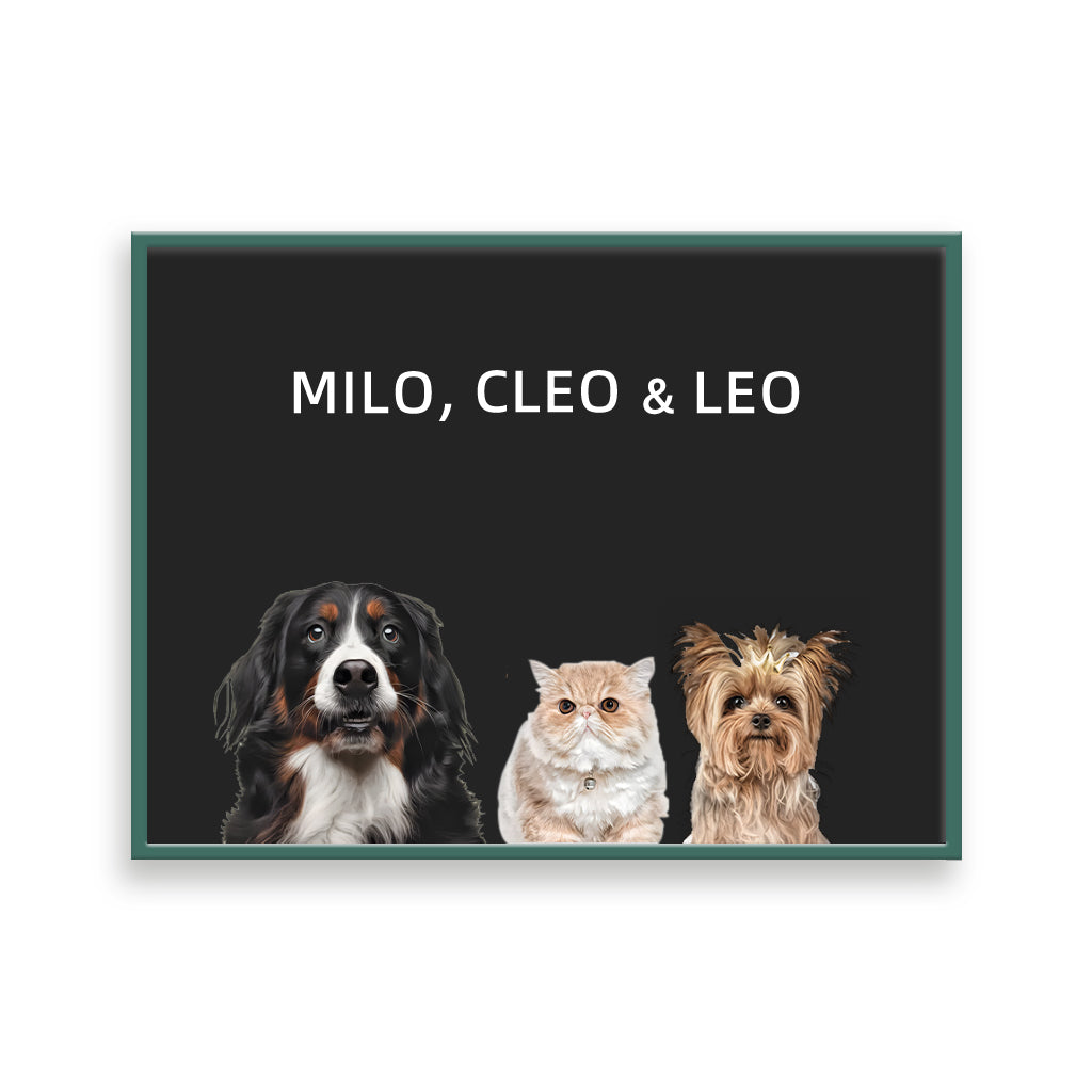 Custom Pet Portrait - Three Pets